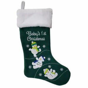Holiday Home Christmas Stocking Baby's First Christmas 3D Snowman Xmas Gift